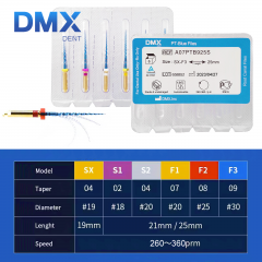 DMXDENT Dental Root Canal NiTi Endo Files Rotary PT-Blue Taper Root Canal 21/ 25MM