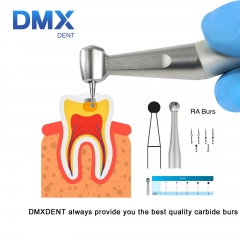 DMXDENT Dental Carbide Bur Round for Slow Speed Latch Type RA#1-#8 Burs Angle