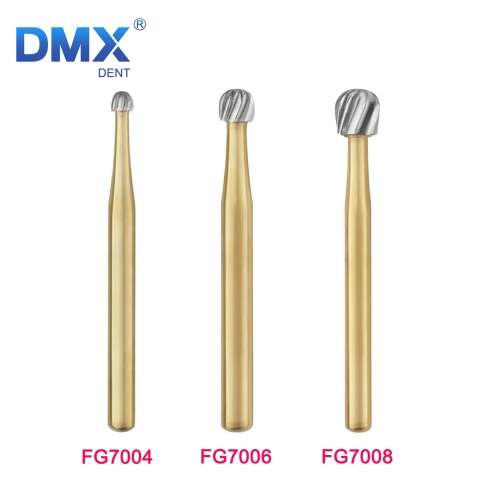 DMXDENT Dental Tungsten Carbide Burs Trimming &Finishing Round FG 7004/7006/7008