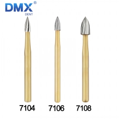 DMXDENT Dental Trimming & Finishing Carbide Flame Burs FG 7104/ 7106/7108