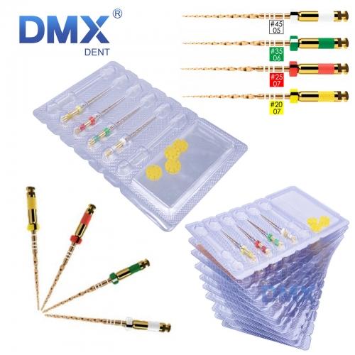 DMXDENT Dental Endodontic Rotary File PT-ONE Gold Taper NITI Endo Files Assorted