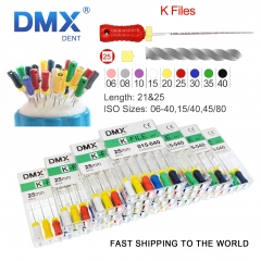 DMXDENT Dental Endo Root Canal File K-FILES Stainless Steel Hand Use 21/25/31mm